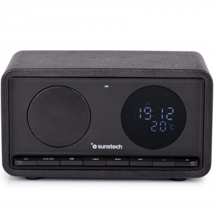 Sunstech RPBT460 Altavoz Portátil con Radio FM y Carga Inalámbrica Negra